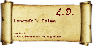 Lancsák Dalma névjegykártya